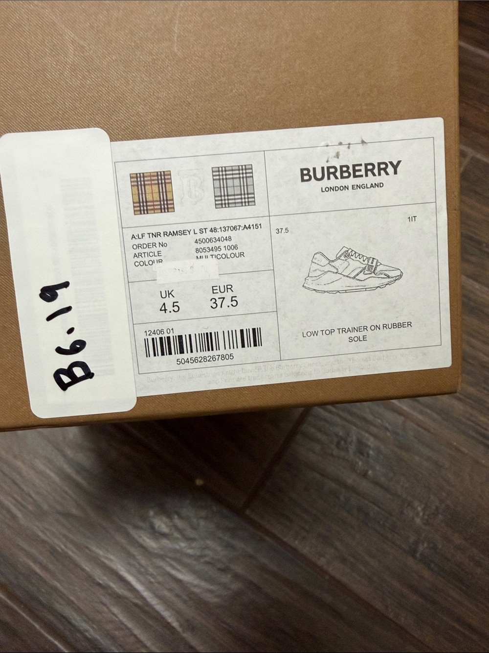 Burberry Women’s Plaid Sneakers with Orange and Red Accents - Picture 8 of 10